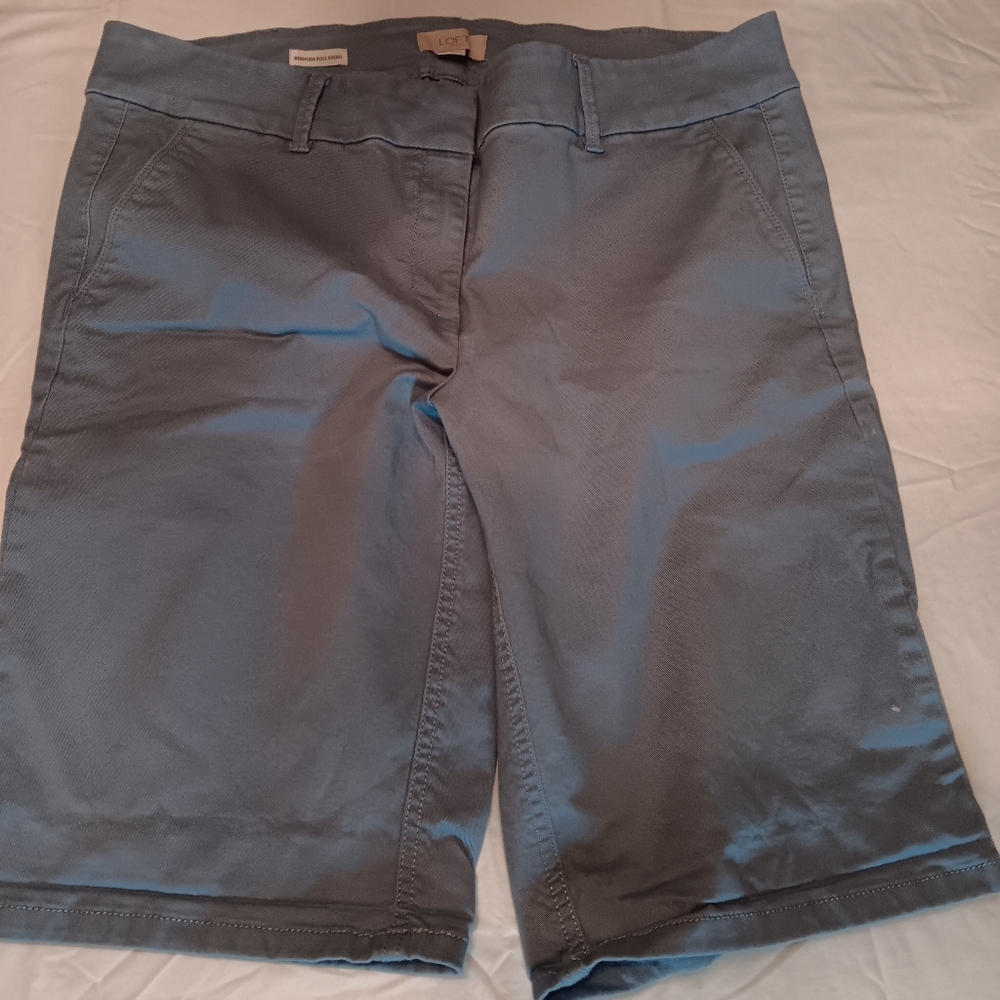 LOFT outlet Bermuda Roll Shorts 14 Blue
